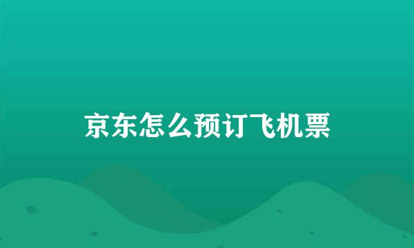 京东怎么预订飞机票