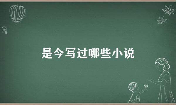 是今写过哪些小说