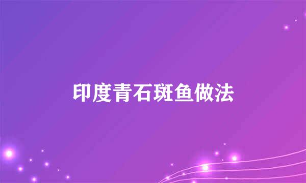印度青石斑鱼做法