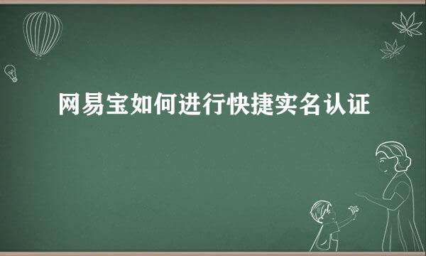网易宝如何进行快捷实名认证