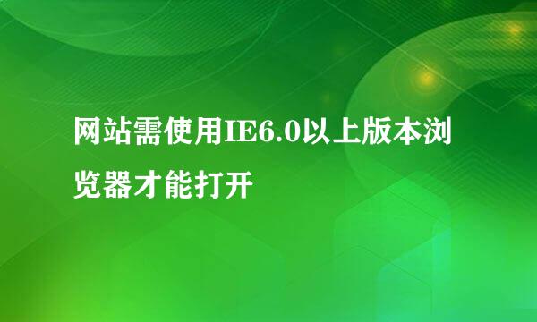 网站需使用IE6.0以上版本浏览器才能打开