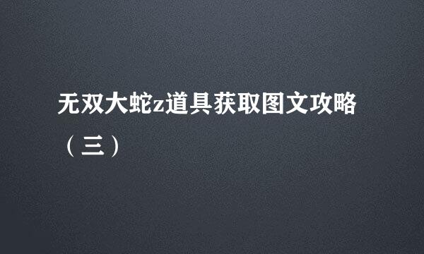 无双大蛇z道具获取图文攻略（三）
