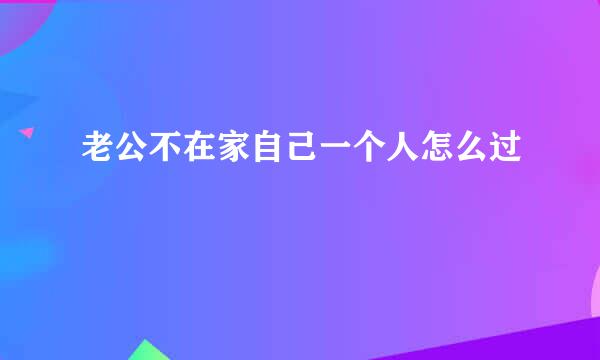 老公不在家自己一个人怎么过