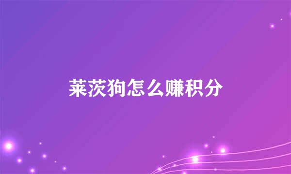 莱茨狗怎么赚积分