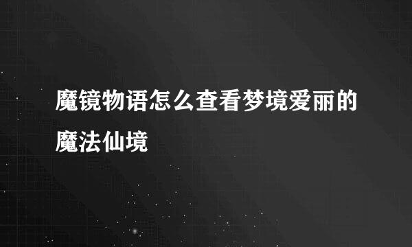 魔镜物语怎么查看梦境爱丽的魔法仙境