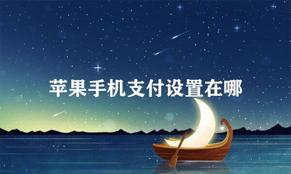 苹果手机支付设置在哪