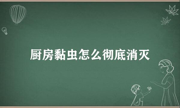 厨房黏虫怎么彻底消灭