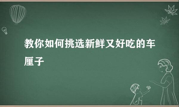 教你如何挑选新鲜又好吃的车厘子