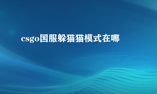csgo国服躲猫猫模式在哪