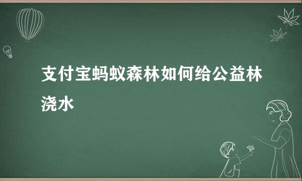 支付宝蚂蚁森林如何给公益林浇水