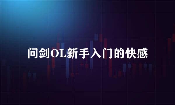 问剑OL新手入门的快感