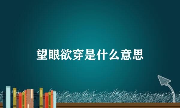 望眼欲穿是什么意思
