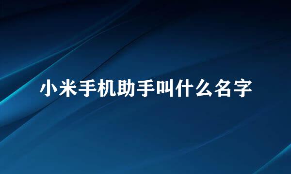 小米手机助手叫什么名字