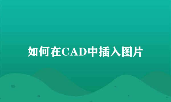 如何在CAD中插入图片