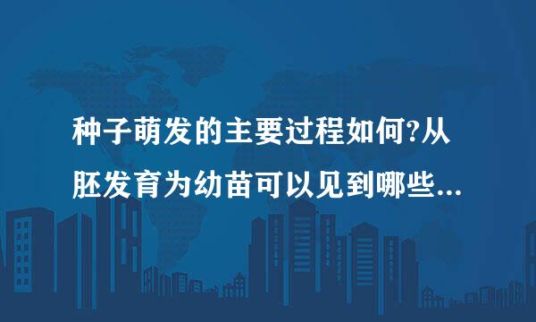种子萌发的主要过程如何?从胚发育为幼苗可以见到哪些形态方面的变化
