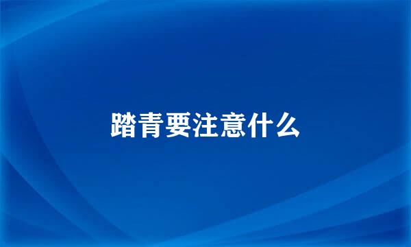 踏青要注意什么