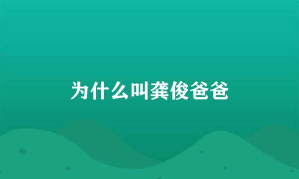为什么叫龚俊爸爸