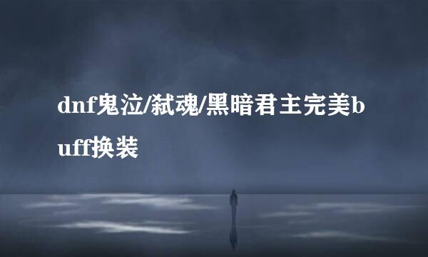 dnf鬼泣/弑魂/黑暗君主完美buff换装