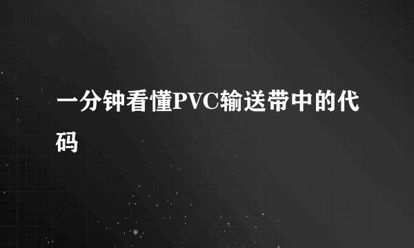 一分钟看懂PVC输送带中的代码
