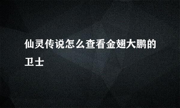 仙灵传说怎么查看金翅大鹏的卫士