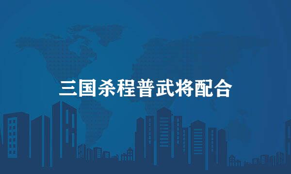 三国杀程普武将配合