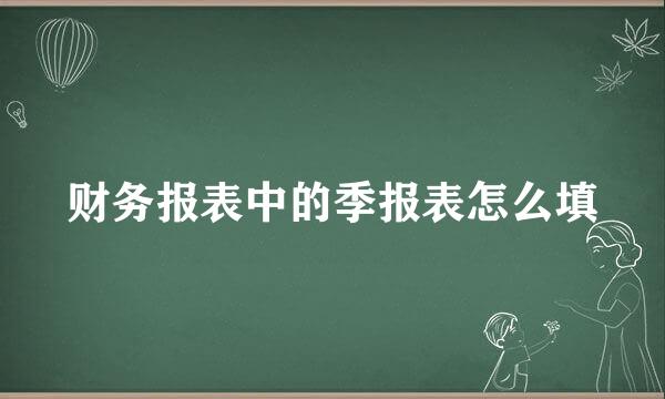 财务报表中的季报表怎么填