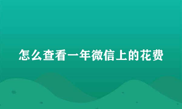 怎么查看一年微信上的花费
