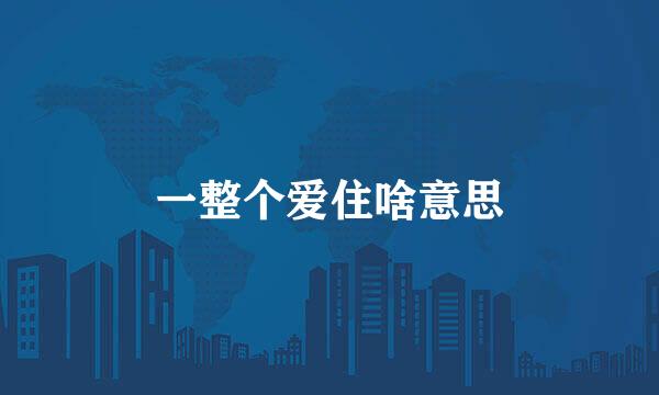 一整个爱住啥意思