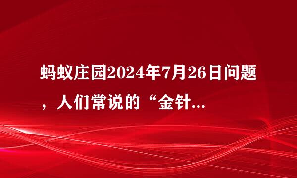 蚂蚁庄园2024年7月26日问题，人们常说的“金针菜