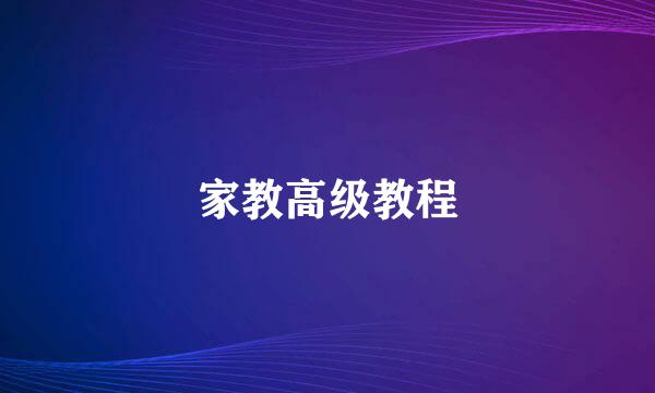 家教高级教程