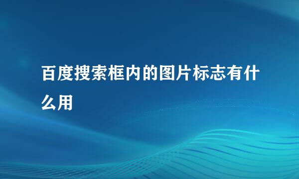 百度搜索框内的图片标志有什么用