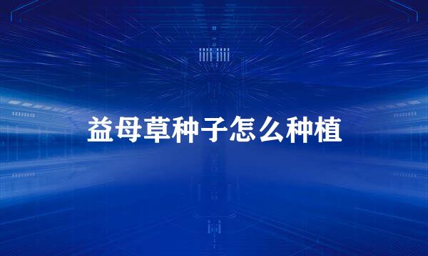 益母草种子怎么种植