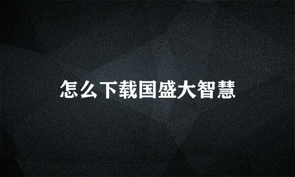 怎么下载国盛大智慧