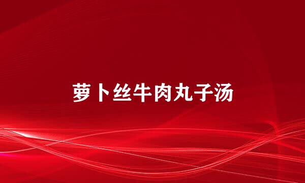 萝卜丝牛肉丸子汤
