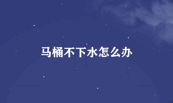 马桶不下水怎么办
