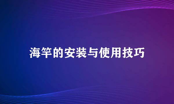 海竿的安装与使用技巧