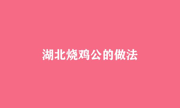 湖北烧鸡公的做法