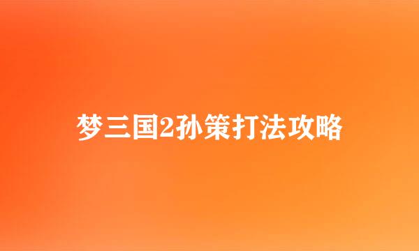 梦三国2孙策打法攻略