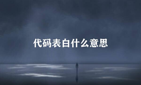 代码表白什么意思