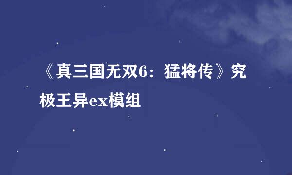 《真三国无双6：猛将传》究极王异ex模组