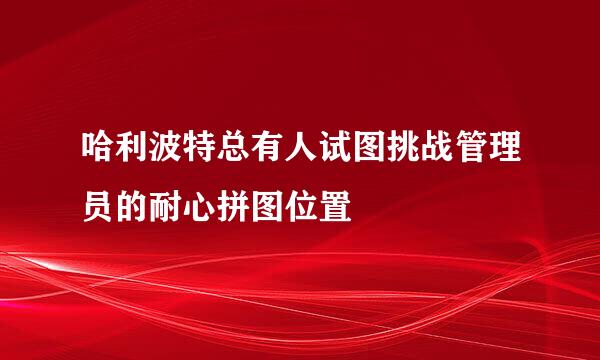 哈利波特总有人试图挑战管理员的耐心拼图位置