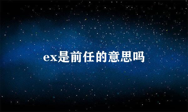 ex是前任的意思吗