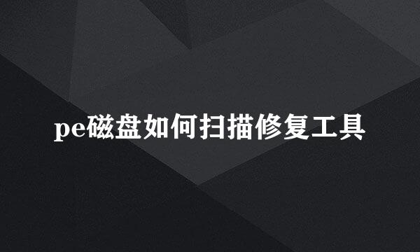 pe磁盘如何扫描修复工具