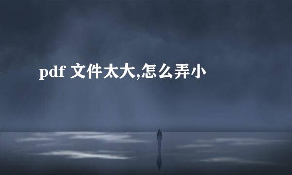 pdf 文件太大,怎么弄小