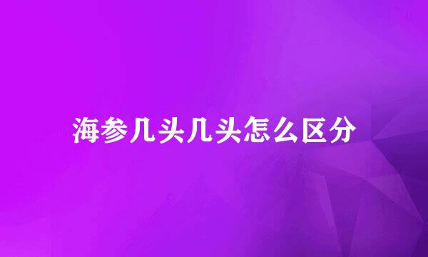 海参几头几头怎么区分