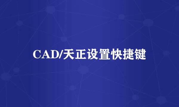 CAD/天正设置快捷键