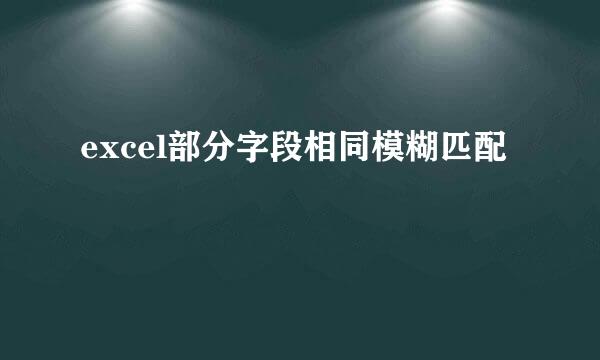 excel部分字段相同模糊匹配