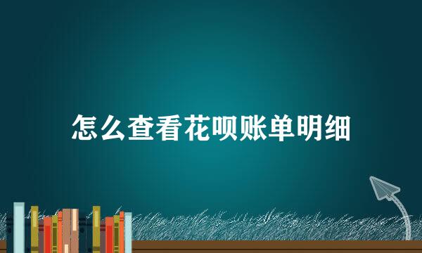 怎么查看花呗账单明细