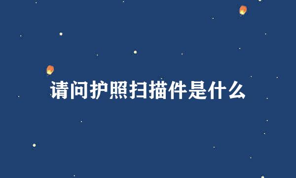 请问护照扫描件是什么