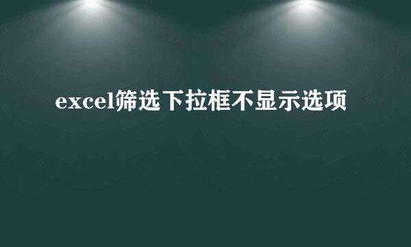 excel筛选下拉框不显示选项
